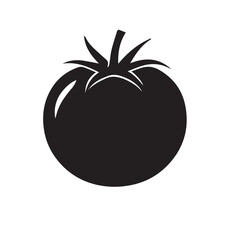 Tomato silhouette vector on white background
