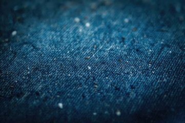 Close-up texture of worn blue denim fabric for grunge background