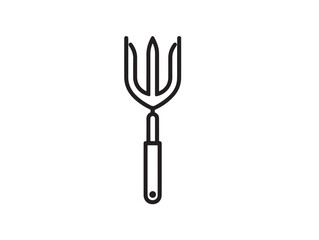 Hand Cultivator Icon Clean Modern Vector Line Illustration