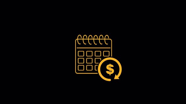 Pay Later Reminder &mdash; Installment Due Calendar, Seamless Loop, Alpha Channel