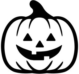 Minimalist Linear Halloween Pumpkin Face Vector Illustration