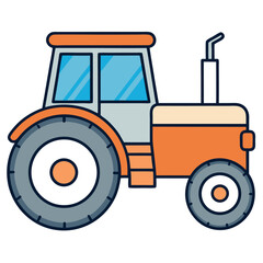 red tractor isolated