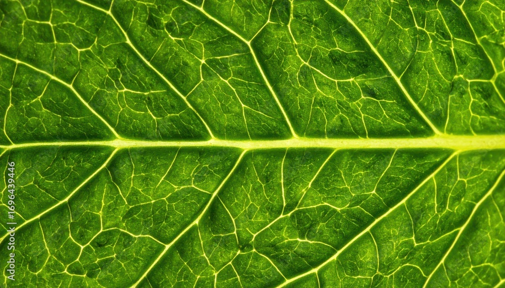 Poster close-up view of intricate leaf structure highlighting vein patterns