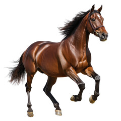 Obraz premium Portrait of a horse galloping full body isolated on transparent background.