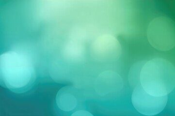 Abstract digital art featuring light blue and green bokeh background