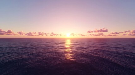 Naklejka premium Serene sunset over calm ocean