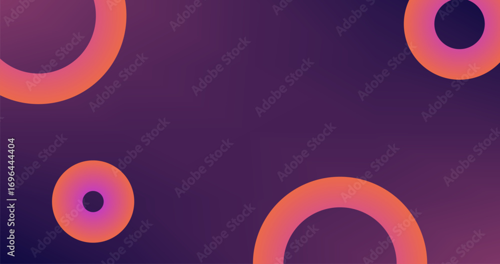 Aufkleber gradient design purple abstract background with orange pink circles and copy space for wallpaper web