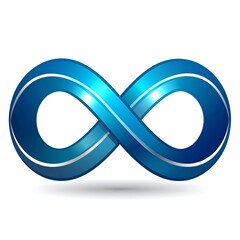 3D infinity symbol, bright blue, shiny