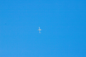 blue sky with airplane