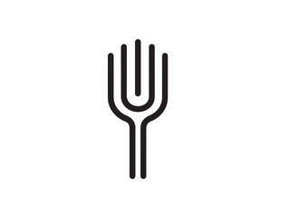 Farming Hay Fork Illustration in Elegant Minimalist 2D Vector Format