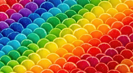 Vibrant Rainbow Scale Pattern Abstract Background Texture.