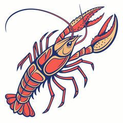 Illustration of a red lobster