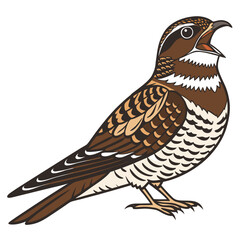 Brown bird with open beak