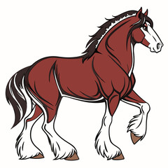 Illustration of a clydesdale horse