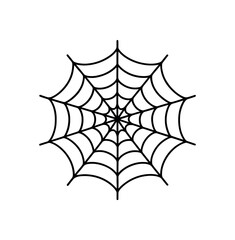 vector line illustration web halloween isolated on white background
