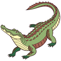 Green alligator with brown markings