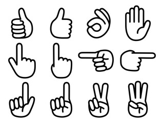 ハンドサインのセット（透過ver.）