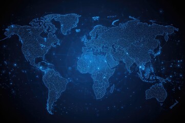 Holographic Globe Display on Blue Backdrop