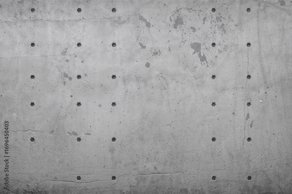 Poster gray concrete surface featuring various small holes, showcasing a textured and abstract pattern for 