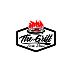 Badge logo for Grill Barbeque Restaurant Store Template 