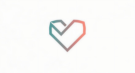 Modern abstract heart shape with gradient, symbolizing love and connection