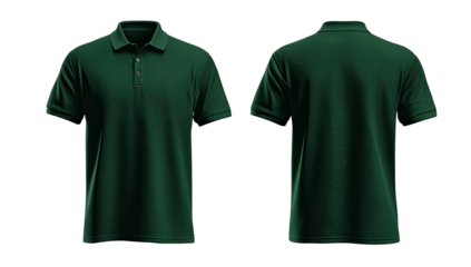 Dark green polo shirt, front and back views (7)