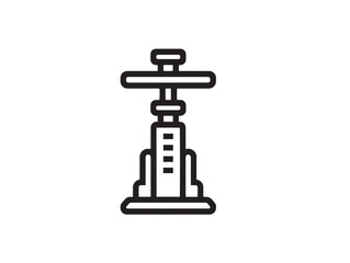 Powerful Hydraulic Jack Illustration in Minimal 2D Vector Style