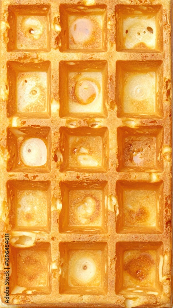 Poster golden square waffle with distinctive patterns and textures