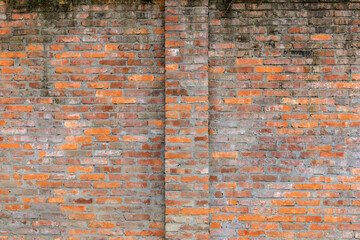 A wall built with red bricks