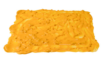 Yellow sauce splashes as a background.