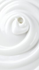 Smooth White Cream Swirl Close-Up on Plain Background