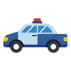 police car isolated on white