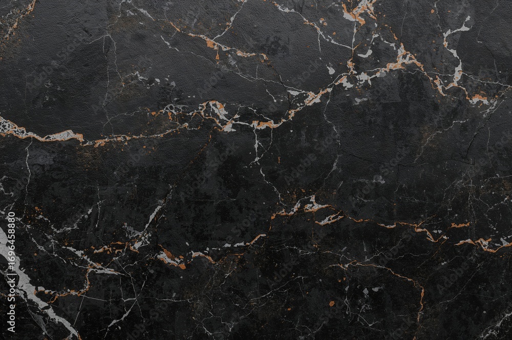 Poster damaged floor tiles and wall tile textures with black backdrop, featuring marble white vein abstract