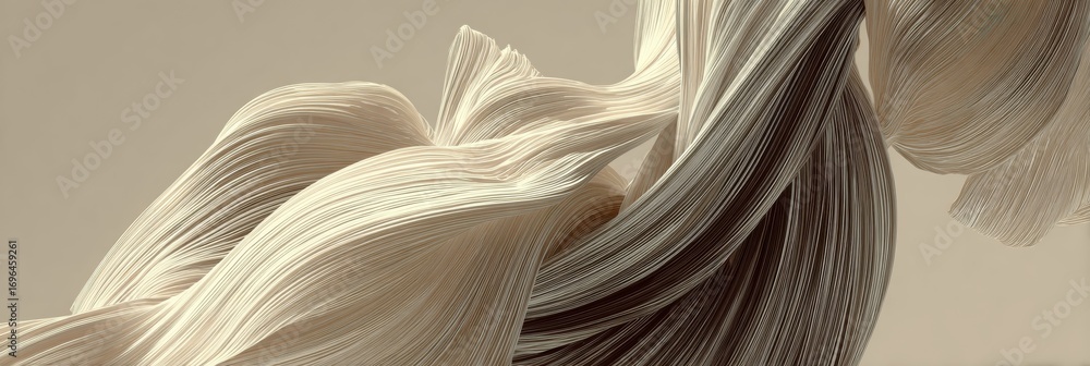 Poster elegant strands of fabric swirl together, creating a soft and fluid composition that captures light 