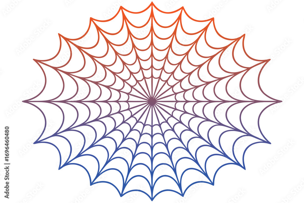 Aufkleber gradient spiderweb design with radial lines and symmetrical pattern for halloween and themed events
