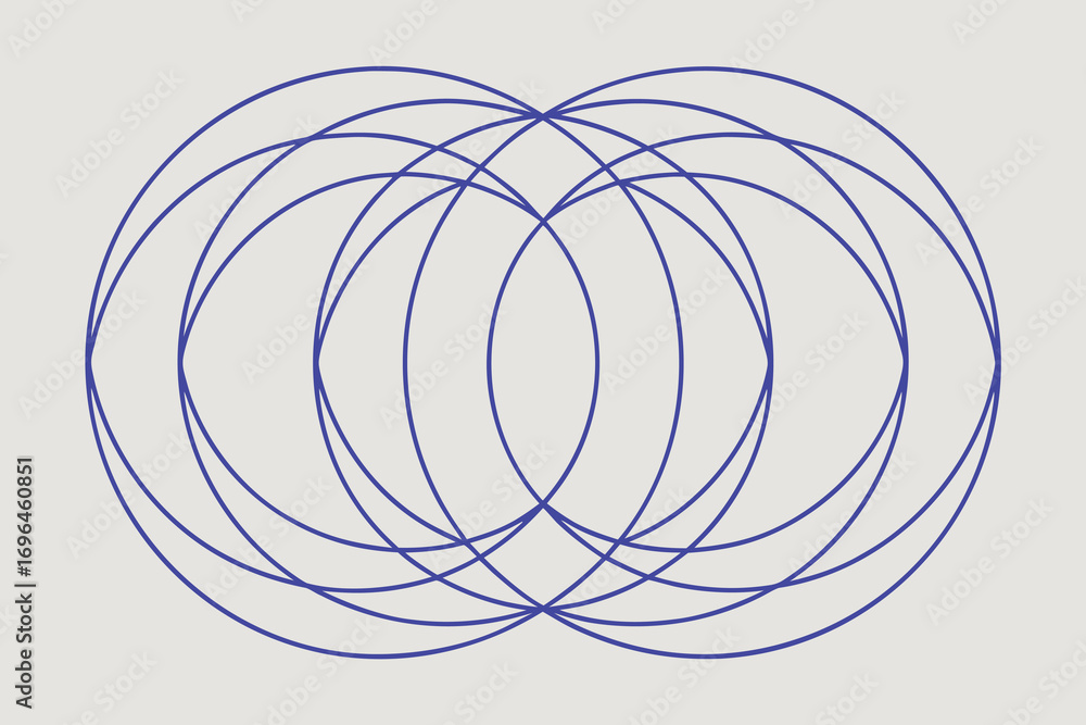 Poster intersecting circles creating a geometric design minimalist aesthetic modern abstract pattern backgr