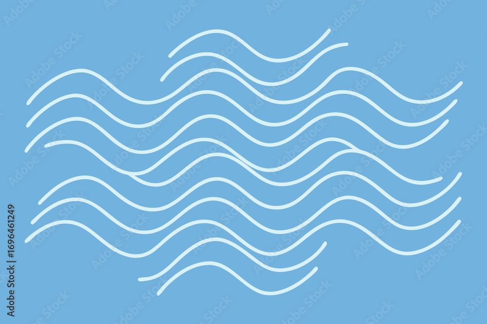 Poster minimalist water wave pattern on blue background calm and serene artistic design for creative projec