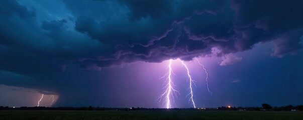 Dramatic dark clouds building overhead, heavy rain imminent, powerful lightning strikes in the distance A stunning display of atmospheric power, perfect for weather or nature themes , power, nimbus