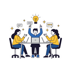 Fototapeta premium Teamwork leads to brilliant ideas and business solutions