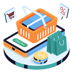 A unique design illustration of shopping basket