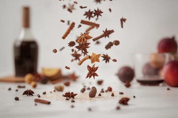 Air-drying assorted spices for spiced wine preparation
