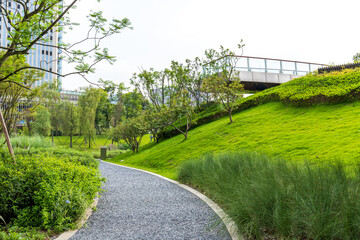 The path to Jiaozi Park in Chengdu, Sichuan Province, China