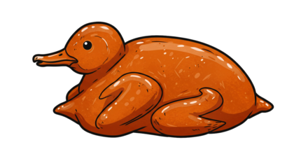 Roasted poultry illustration thanksgiving dinner fowl cooked bird holiday feast delicious meal food on transparent background