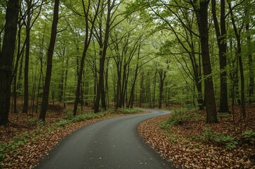 Fototapeta premium Winding trail amidst woodland