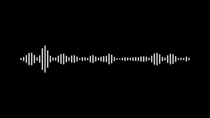 White Sound Waveform Animation on Black Background Abstract Audio Visualizer Digital Signal Processing Music Beat Pulse Graphic - Powered by Adobe