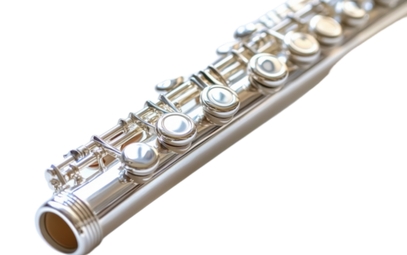 Flute on white background,png