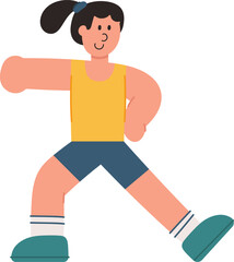 Vector cartoon illustration of a woman exercising. Fitness and healthy lifestyle concept.