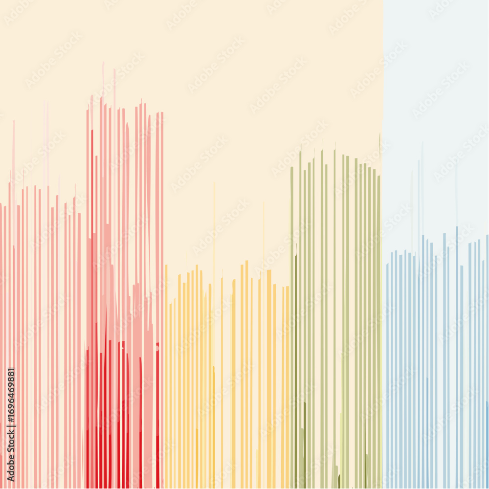 Poster abstract colorful vertical lines pattern on light background