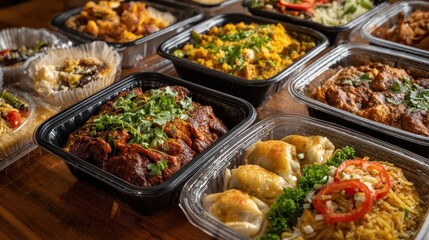Fototapeta premium Mexican Take Out: Convenient and Secure Meal Packaging for Delivery Orders