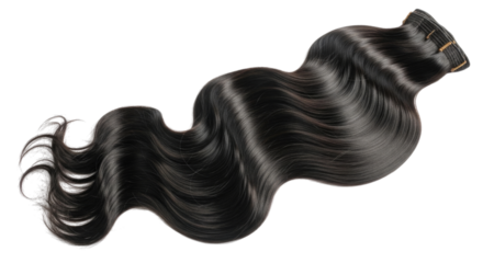 A Wavy Black Hair Extension Isolated Transparent PNG